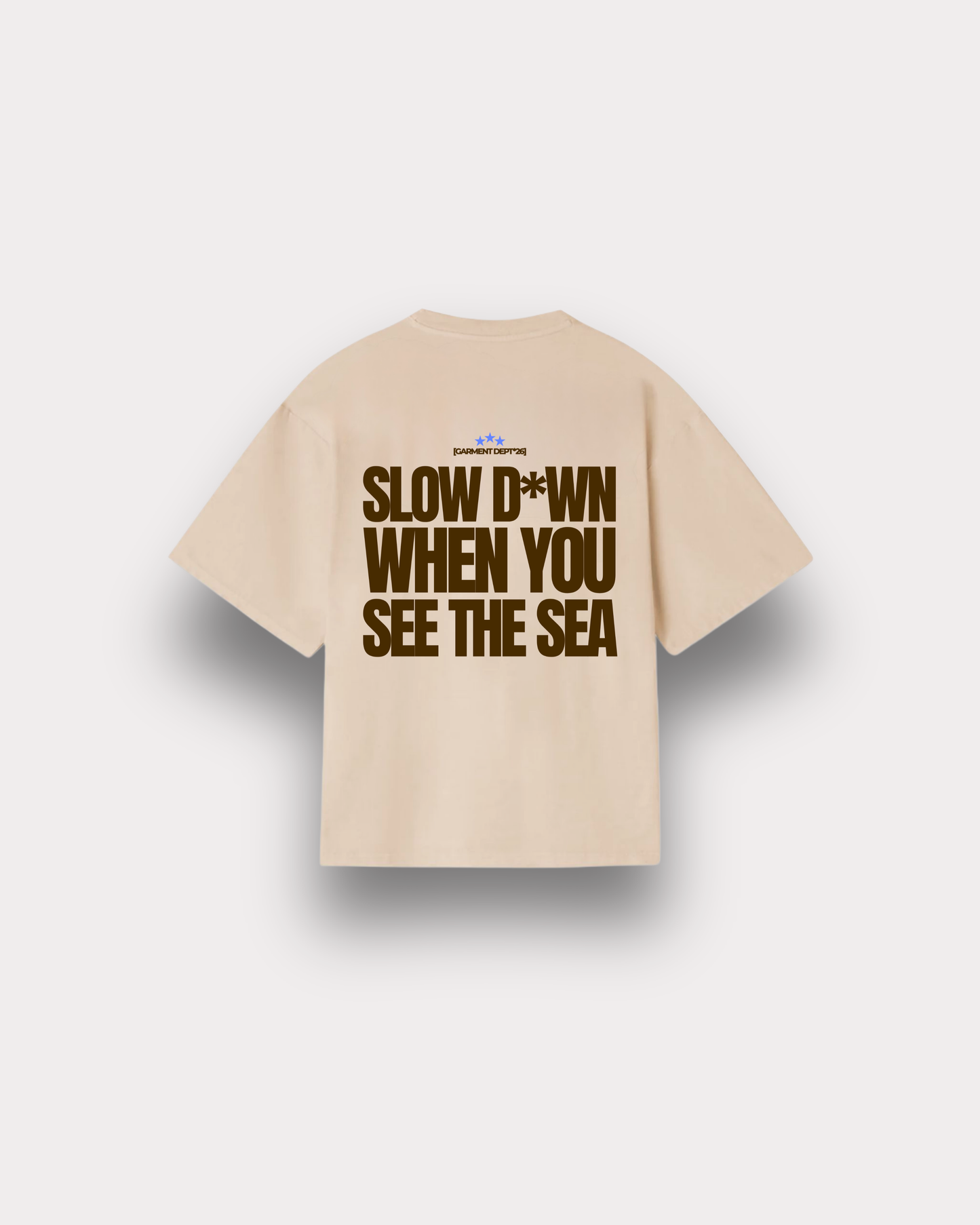 Offbeat. Society - Slow D*wn boxy tee sand