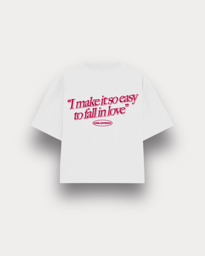 Unloved - Fall In Love boxy tee white