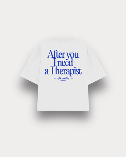 Unloved - Need a Therapist boxy tee white