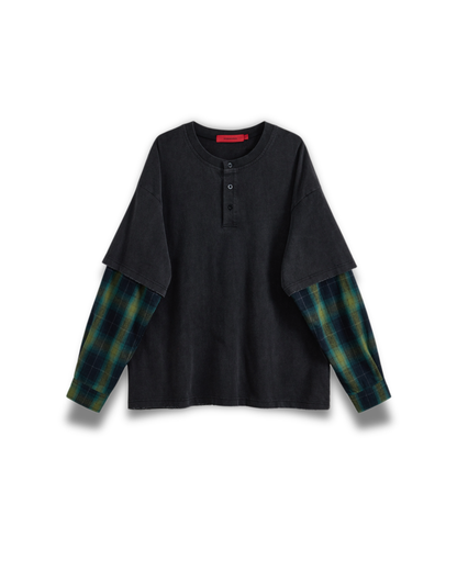 Acupuncture 1993 - Layered Serafino L/S washed black