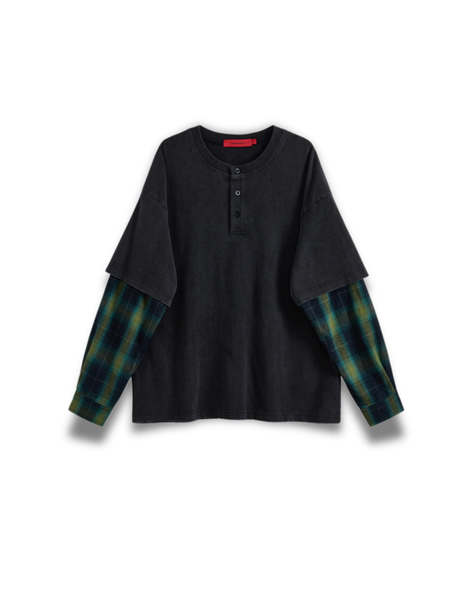 Acupuncture 1993 - Layered Serafino L/S washed black