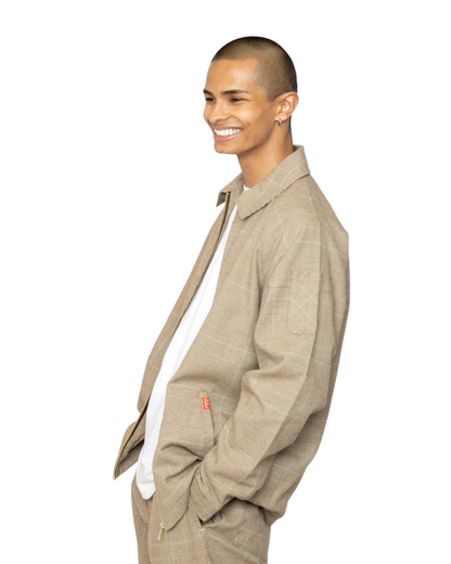 Cookman Good Chef's Brand - Delivery jacket check brown