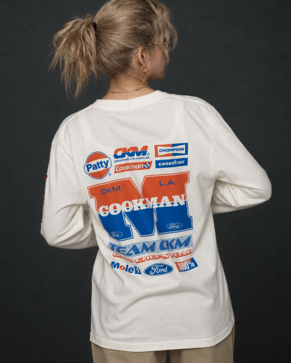 Cookman Good Chef's Wear - Race L/S off white