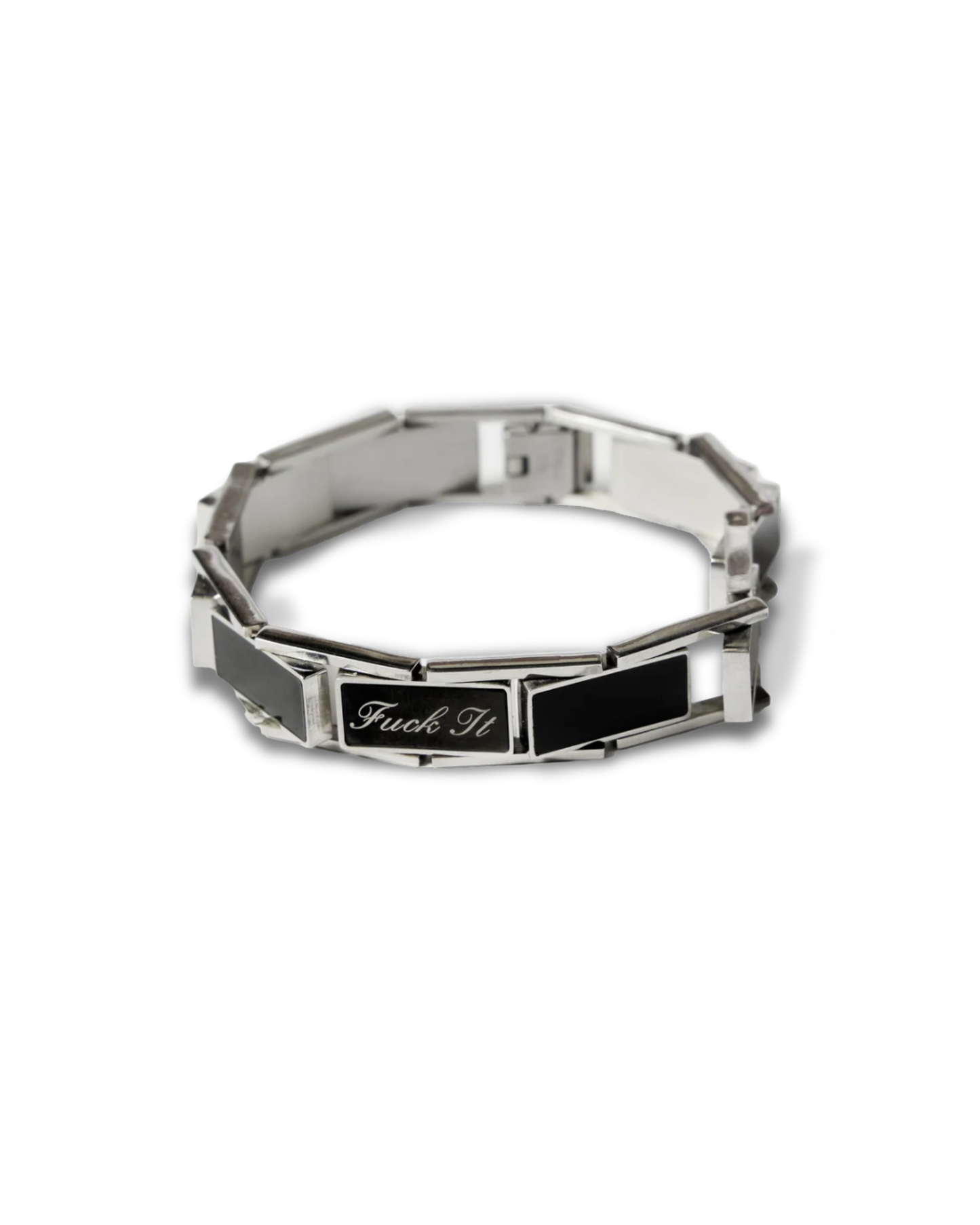 Huf Worldwide - Fuck It Enamel Link bracelet silver