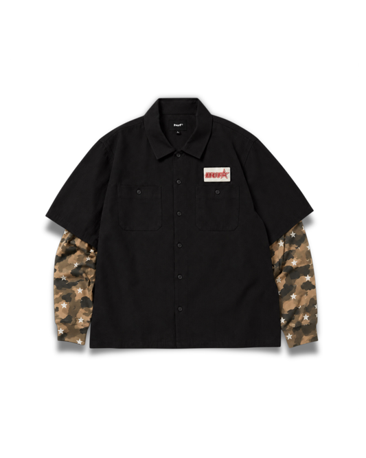 Huf Worldwide - Shadows Work shirt black/camo