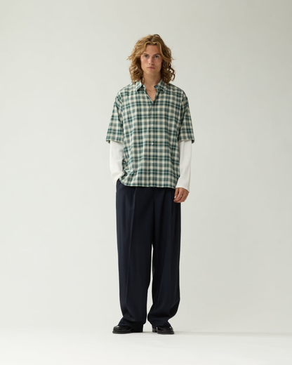 New Amsterdam Surf Association - Double Layer shirt green/white check