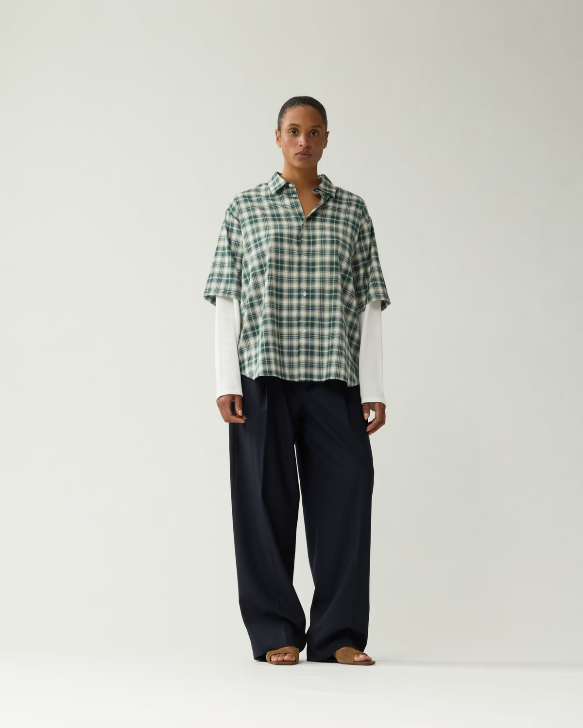 New Amsterdam Surf Association - Double Layer shirt green/white check