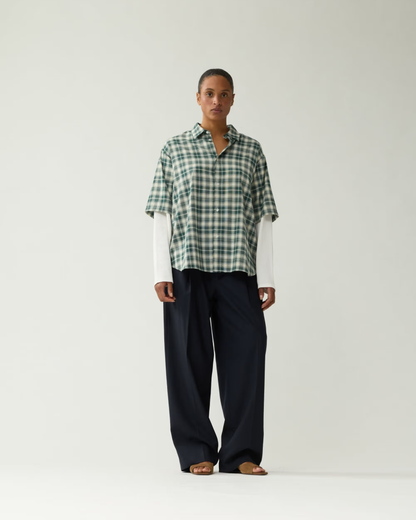 New Amsterdam Surf Association - Double Layer shirt green/white check