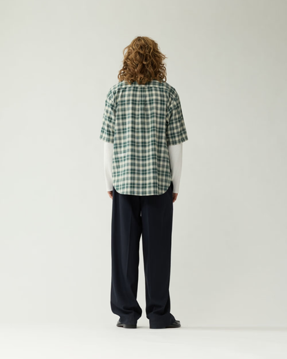 New Amsterdam Surf Association - Double Layer shirt green/white check