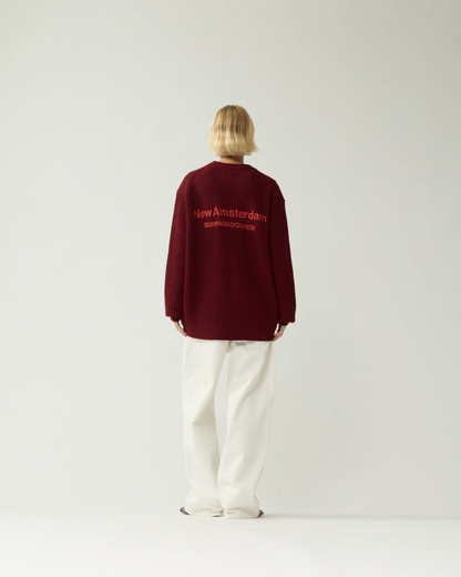 New Amsterdam Surf Association - Knitted sweater burgundy