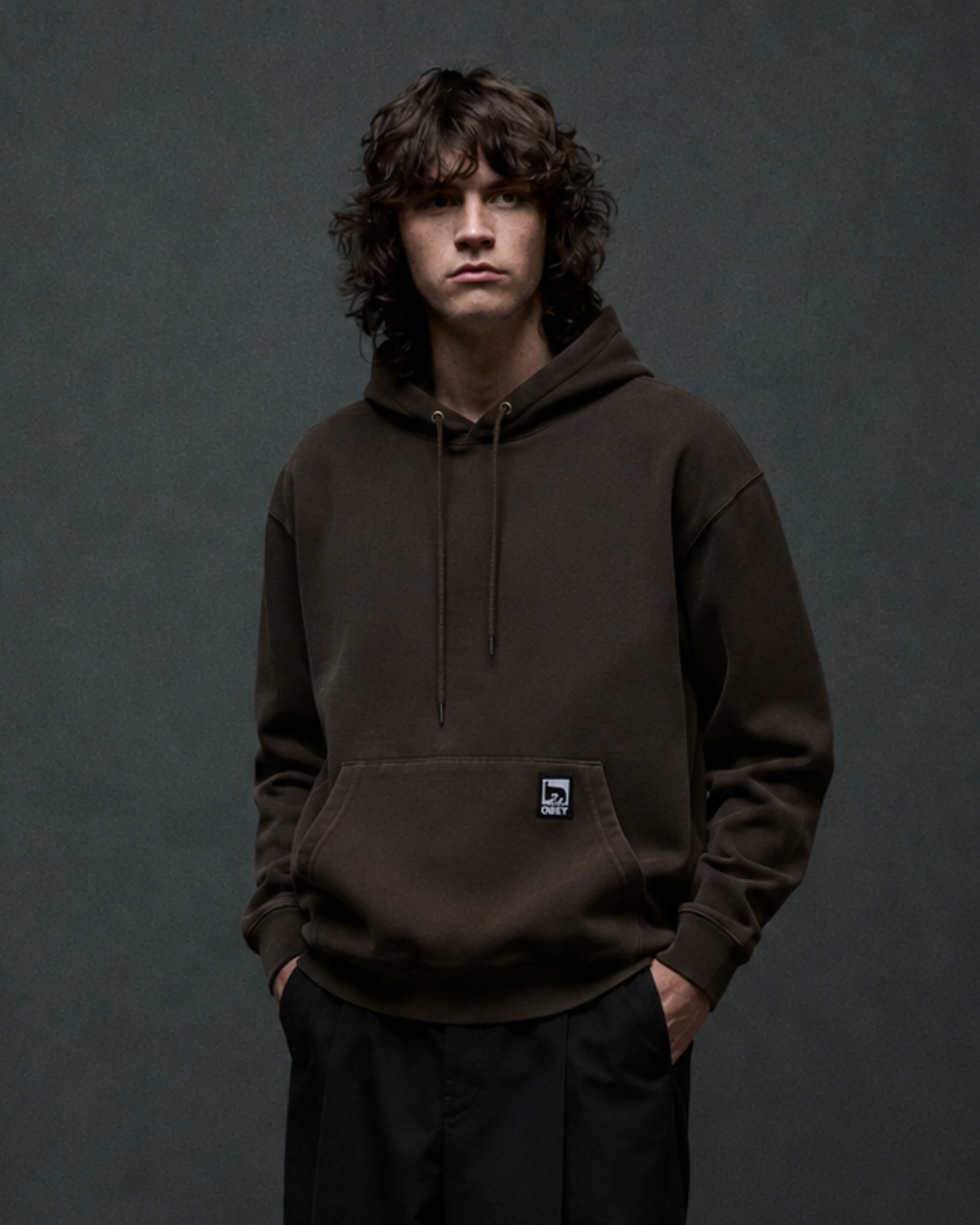Obey Clothing - Post hoodie dusty black olive