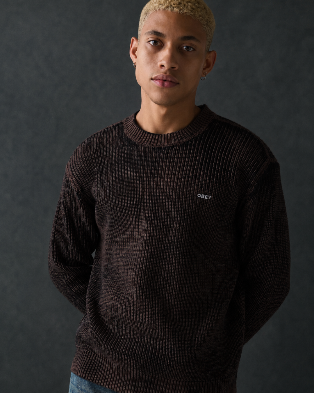 Obey Clothing - Spray Effect sweater multi morel