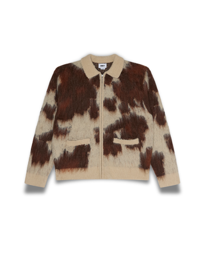 Obey Clothing - Cow Pattern zip sweater multi cow