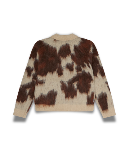 Obey Clothing - Cow Pattern zip sweater multi cow