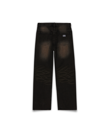Obey Clothing - Studded Boxcar pants denim black rust