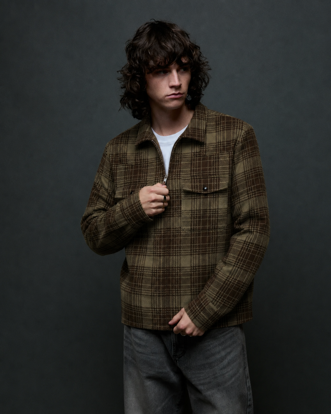 Obey Clothing - Willie zip shirt jacket turkish coffee
