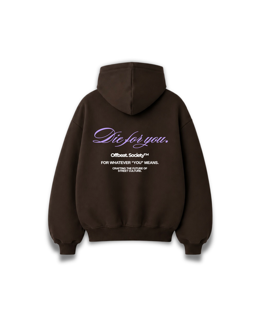 Offbeat. Society - Die4You hoodie brown/lillac