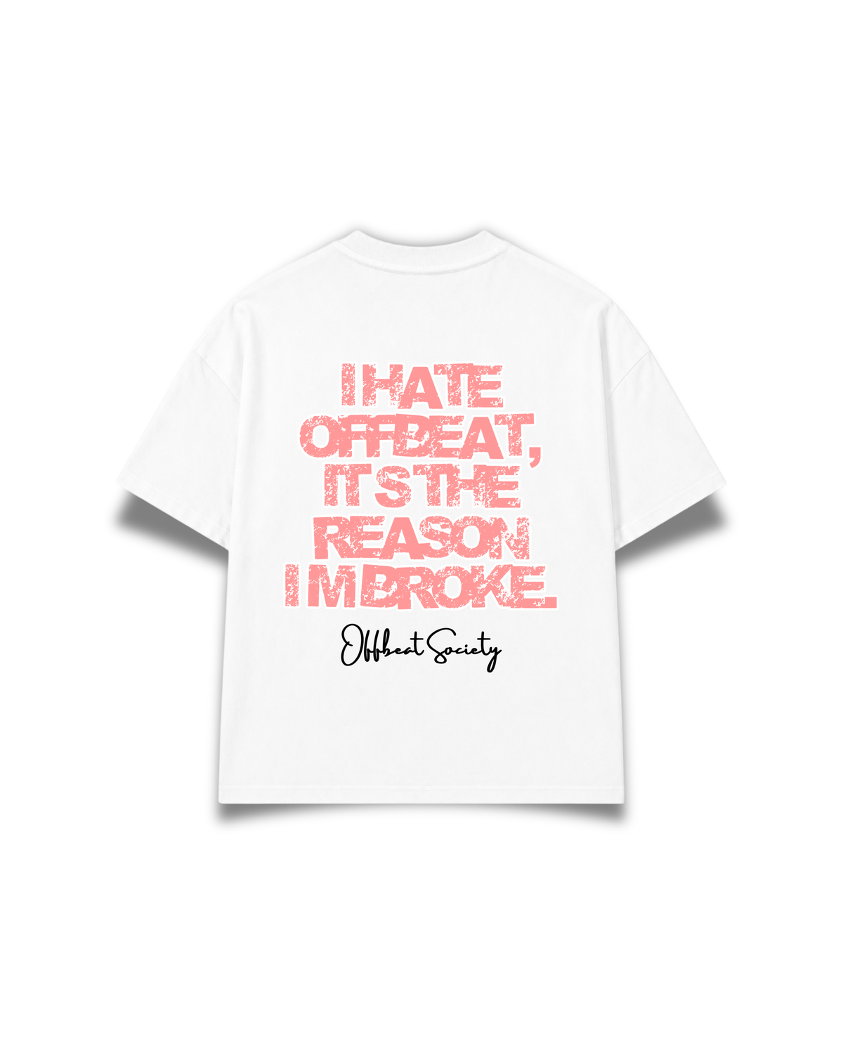 Offbeat. Society - Hatred tee white/coral