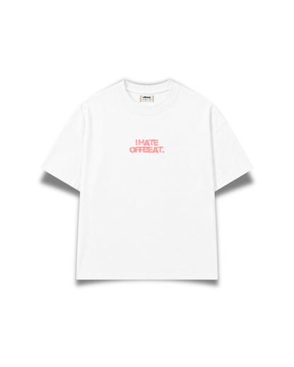 Offbeat. Society - Hatred tee white/coral