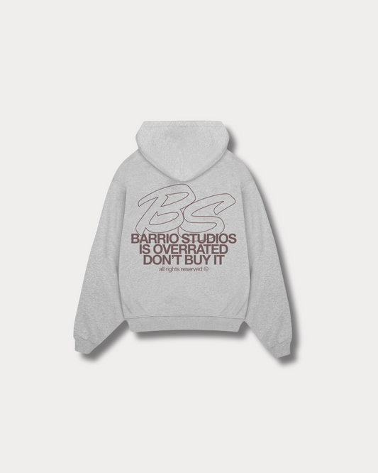 BARRIO STUDIOS - OVERRATED HOODIE GREY MELANGE